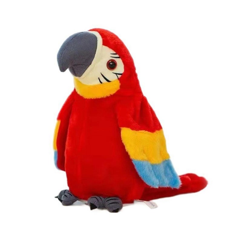Recording parrot with 30 English songs, learns to speak and flaps its wings, electric plush toy for children.